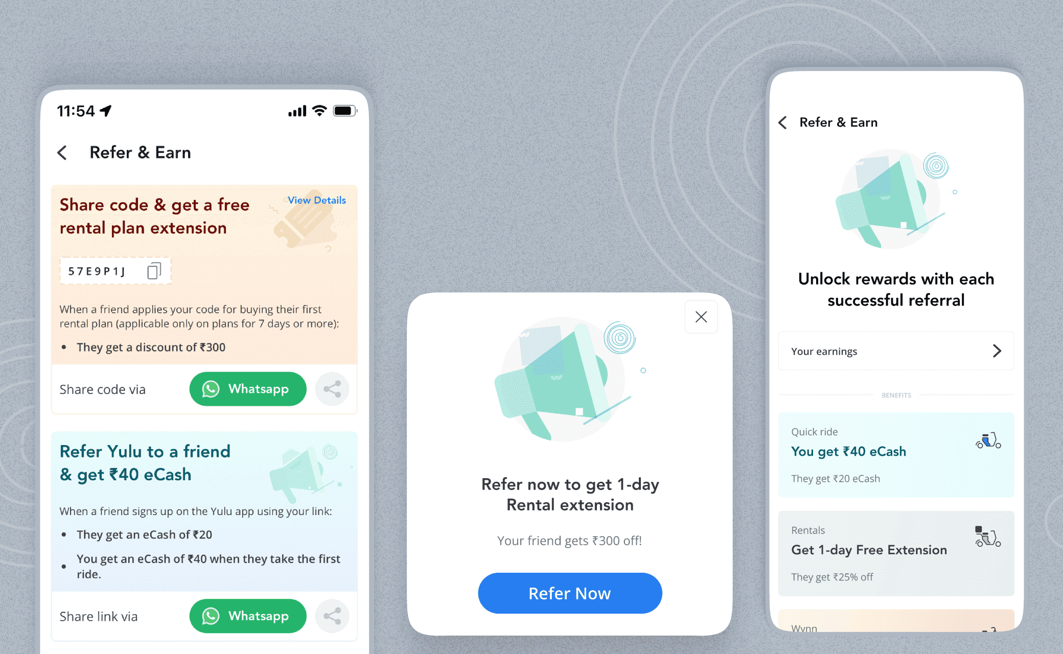 Yulu's existing referral system — before the redesign