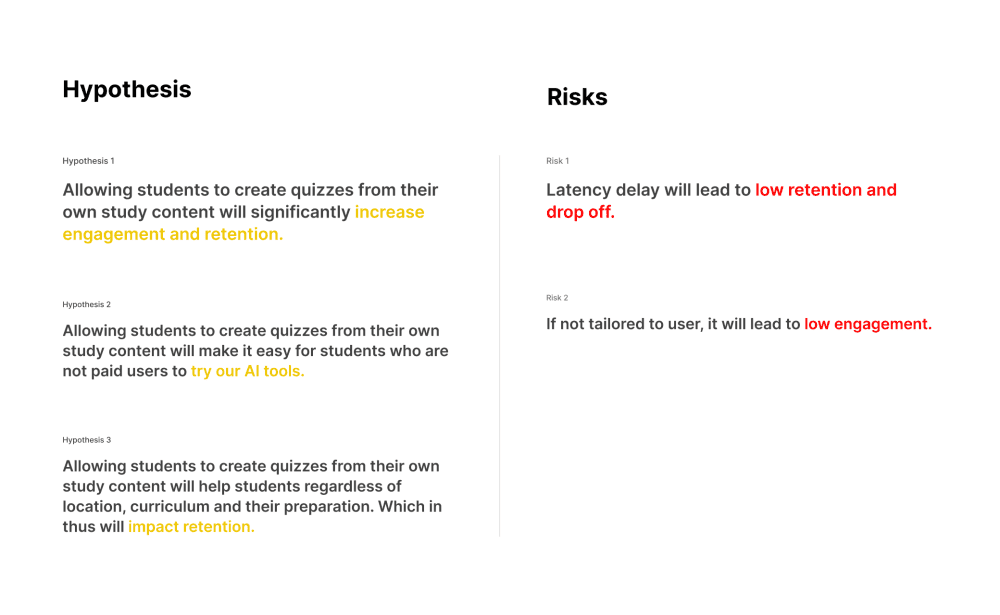Hypothesis and Risks framework