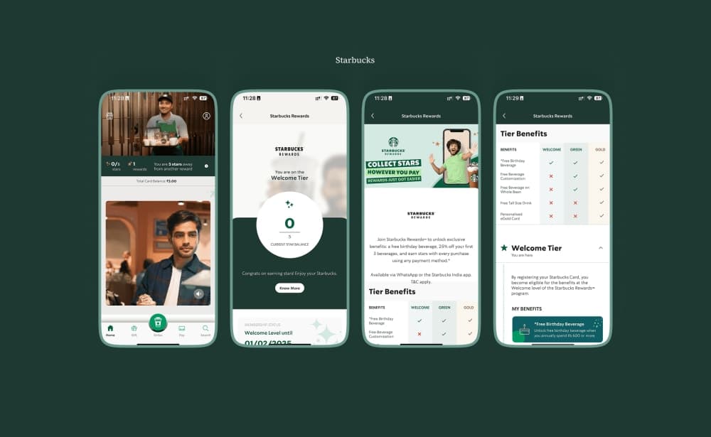 Starbucks rewards — tiered loyalty program