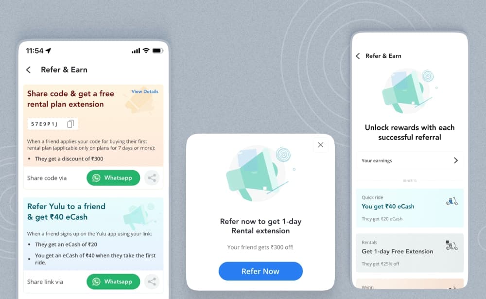 Yulu's existing referral system — before the redesign