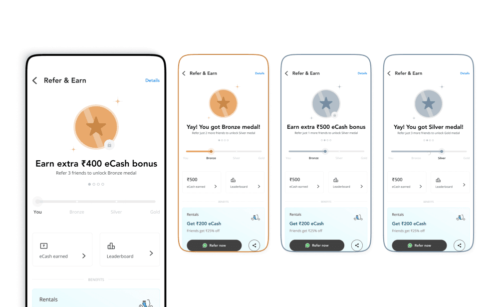 Tiered rewards — progression from start to Silver tier